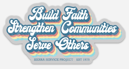 Colorful retro magnet depicting SSP's mission statement