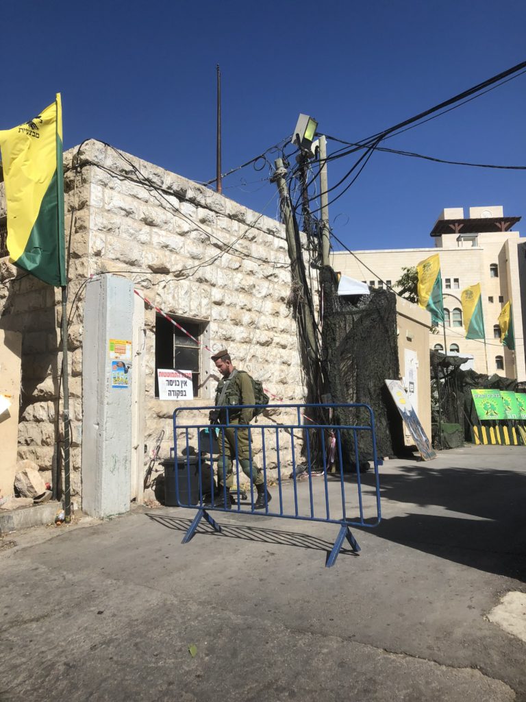 A checkpoint in Hebron, a city in the occupied West Bank partially under Israeli military control.