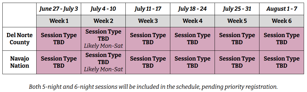 2027 Priority Reg Schedule